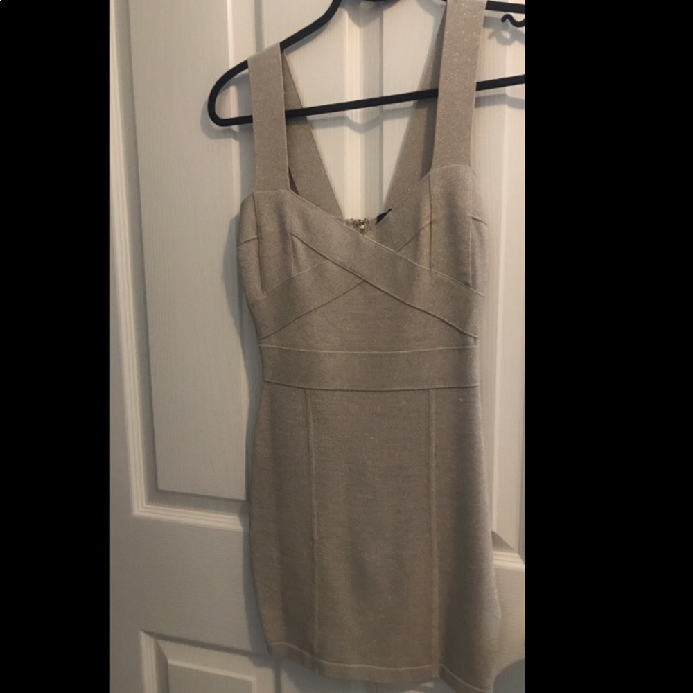 Guess by Marciano Gold Bandage Dress